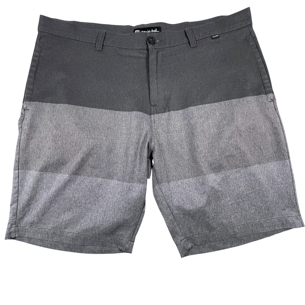 TravisMathew Shorts Mens 40 Grey Colorblock Golf Performance Activewear Stretch